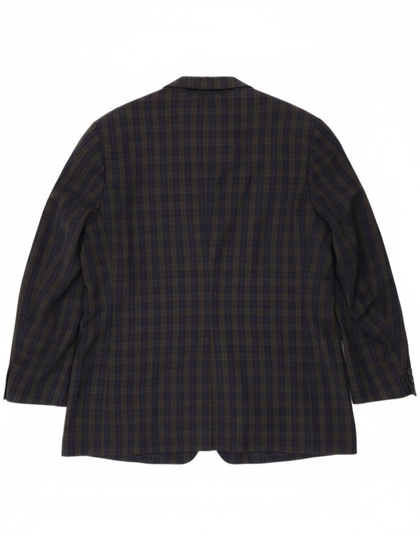 Мужской пиджак Burberrys с 2 пуговицами UK 46 3XL Темно-синий в клетку из натуральной шерсти