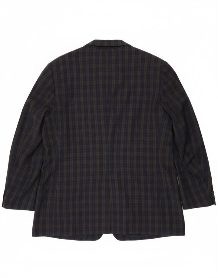 Мужской пиджак Burberrys с 2 пуговицами UK 46 3XL Темно-синий в клетку из натуральной шерсти