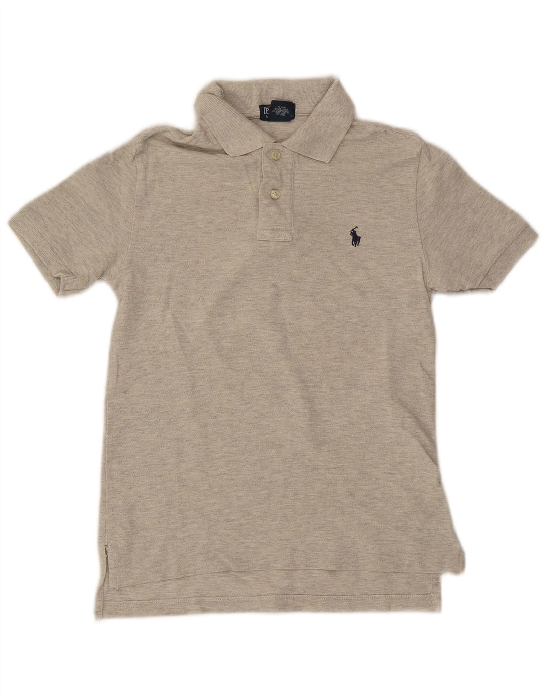POLO RALPH LAUREN Boys Polo Shirt 7-8 Years Small Grey Flecked Cotton Vintage Polo Ralph Lauren and Second-Hand Polo Ralph Lauren from Messina Hembry 