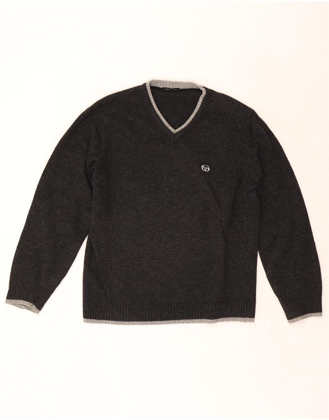 Мужской джемпер с v-образным вырезом Sergio Tacchini XL, серая шерсть