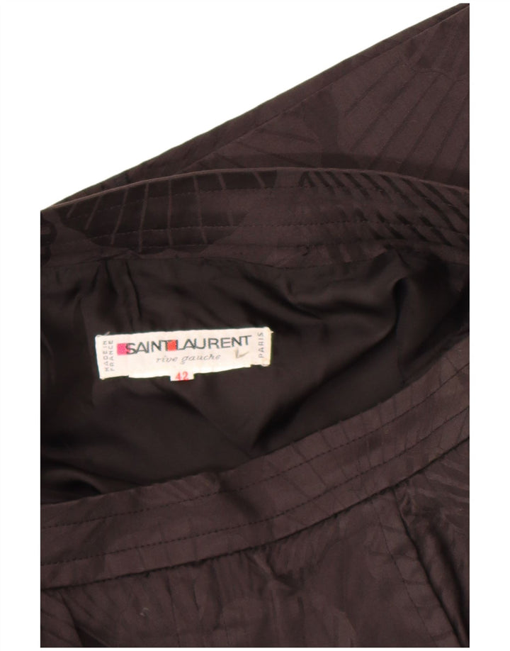 Saint Laurent Женская прямая юбка IT 42 Medium W30 Черная дизайнерская с цветочным принтом