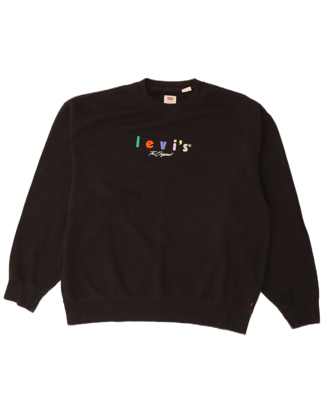 Мужской свободный свитшот с рисунком LEVI'S, большой черный хлопковый джемпер