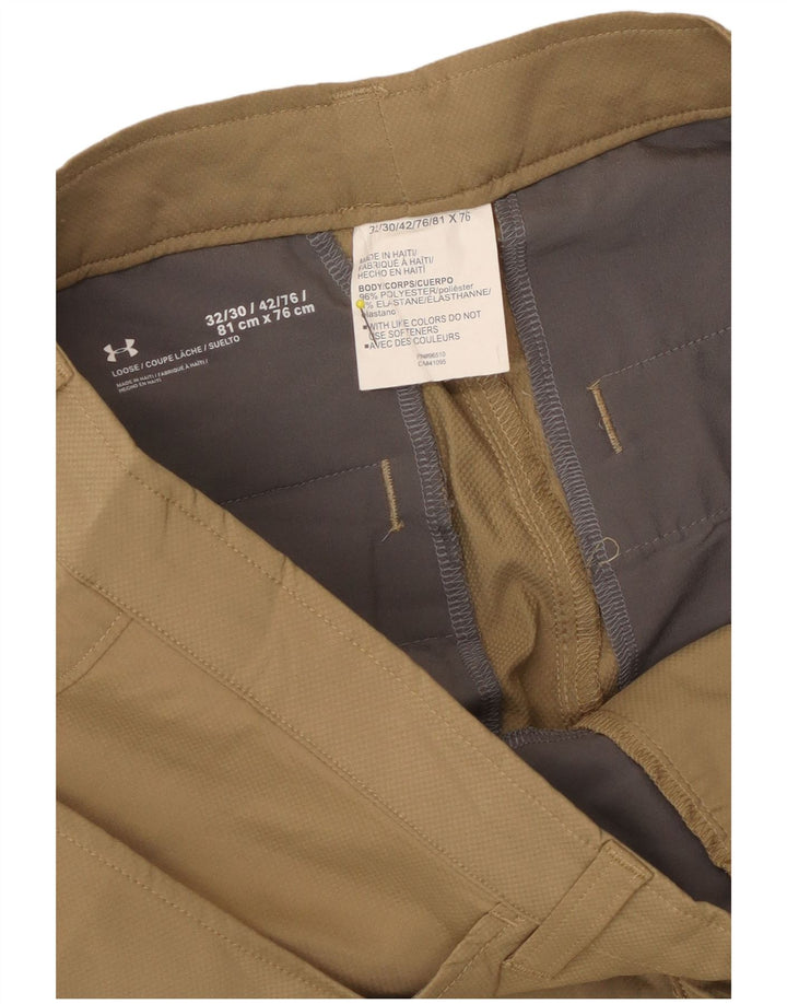 Мужские прямые повседневные брюки Under Armour W32 L30 бежевого цвета из полиэстера