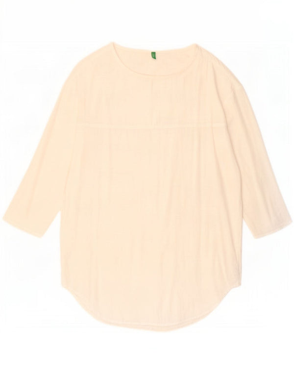 Женская туника Benetton с рукавом 3/4 UK 14, средний белый вискоза
