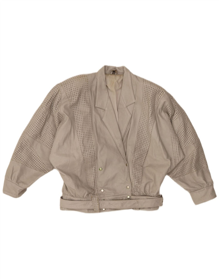 GABRIELLA BENELLI Женская куртка оверсайз EU 36 маленькая серая кожа