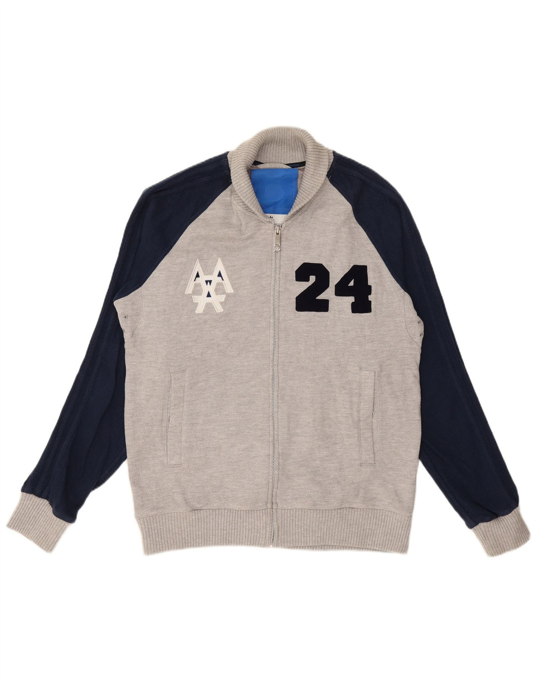 Мужской спортивный костюм ADIDAS с графическим рисунком, большая хлопковая куртка с цветными блоками серого цвета