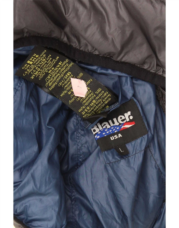 Мужская утепленная куртка с капюшоном Blauer UK 40, большая, серая, полиамид