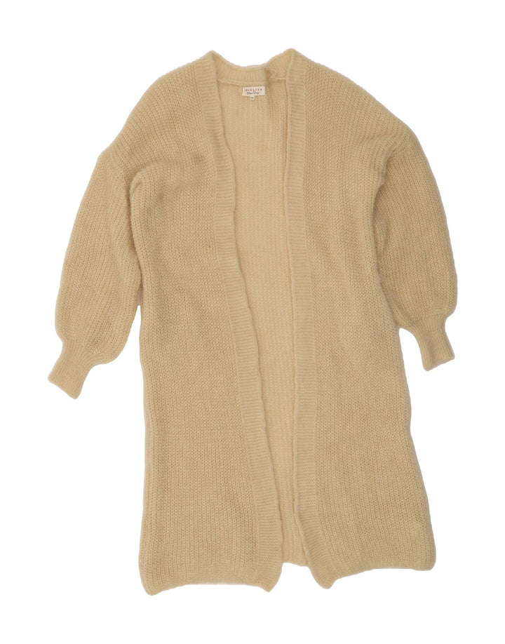 VINTAGE Womens Oversized Longline Open Cardigan Sweater UK 10 Small Beige Vintage Vintage and Second-Hand Vintage from Messina Hembry 