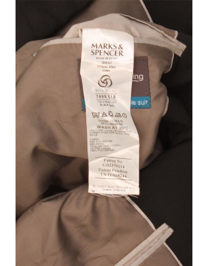 Мужской пиджак с 3 пуговицами Marks & Spencer UK 46 XL, черный полиэстер