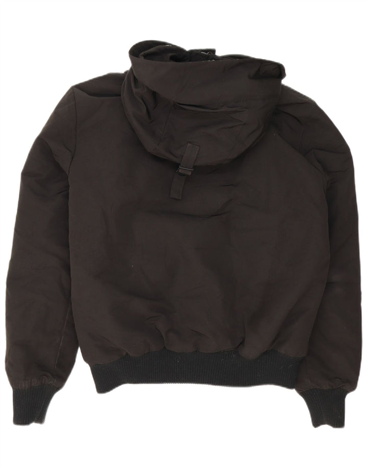 SUPERDRY Мужская куртка-бомбер с капюшоном UK 38, средний черный нейлон