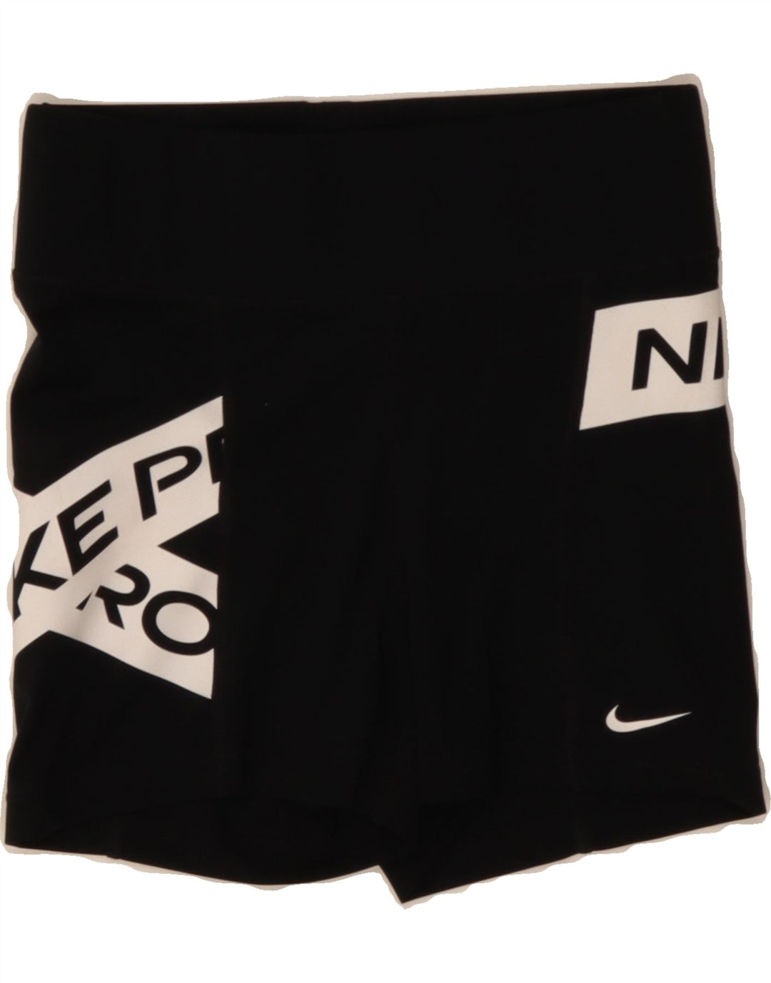 NIKE Womens Graphic Sport Shorts UK 10 Small  Black Polyester Vintage Nike and Second-Hand Nike from Messina Hembry 