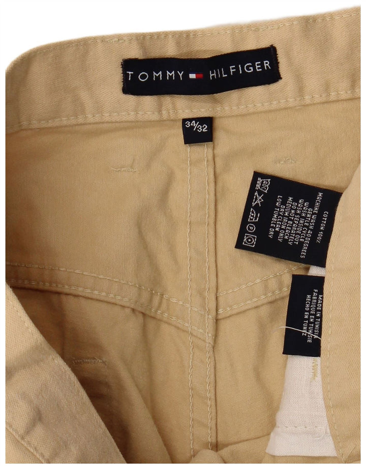 TOMMY HILFIGER Мужские прямые повседневные брюки W34 L32 Бежевые хлопковые