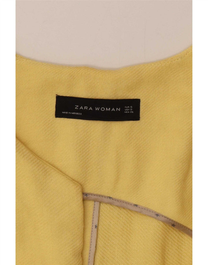 Женское открытое пальто Zara UK 10, маленькое желтое, вискоза
