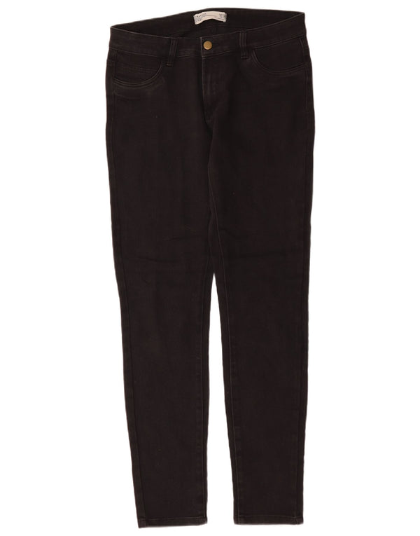 Женские джинсы скинни Zara UK 14, большие размеры W32 L31, черный хлопок