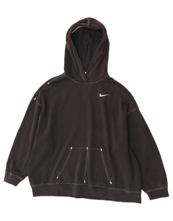 Женский джемпер с капюшоном оверсайз Nike UK 10, маленький, черный, хлопок