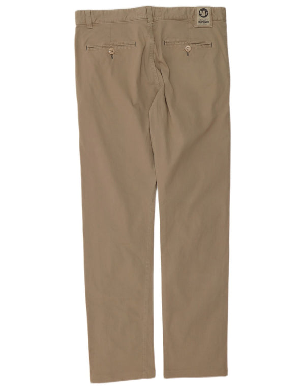 Мужские прямые костюмные брюки индивидуального покроя Murphy & Nye W32 L31, бежевый хлопок