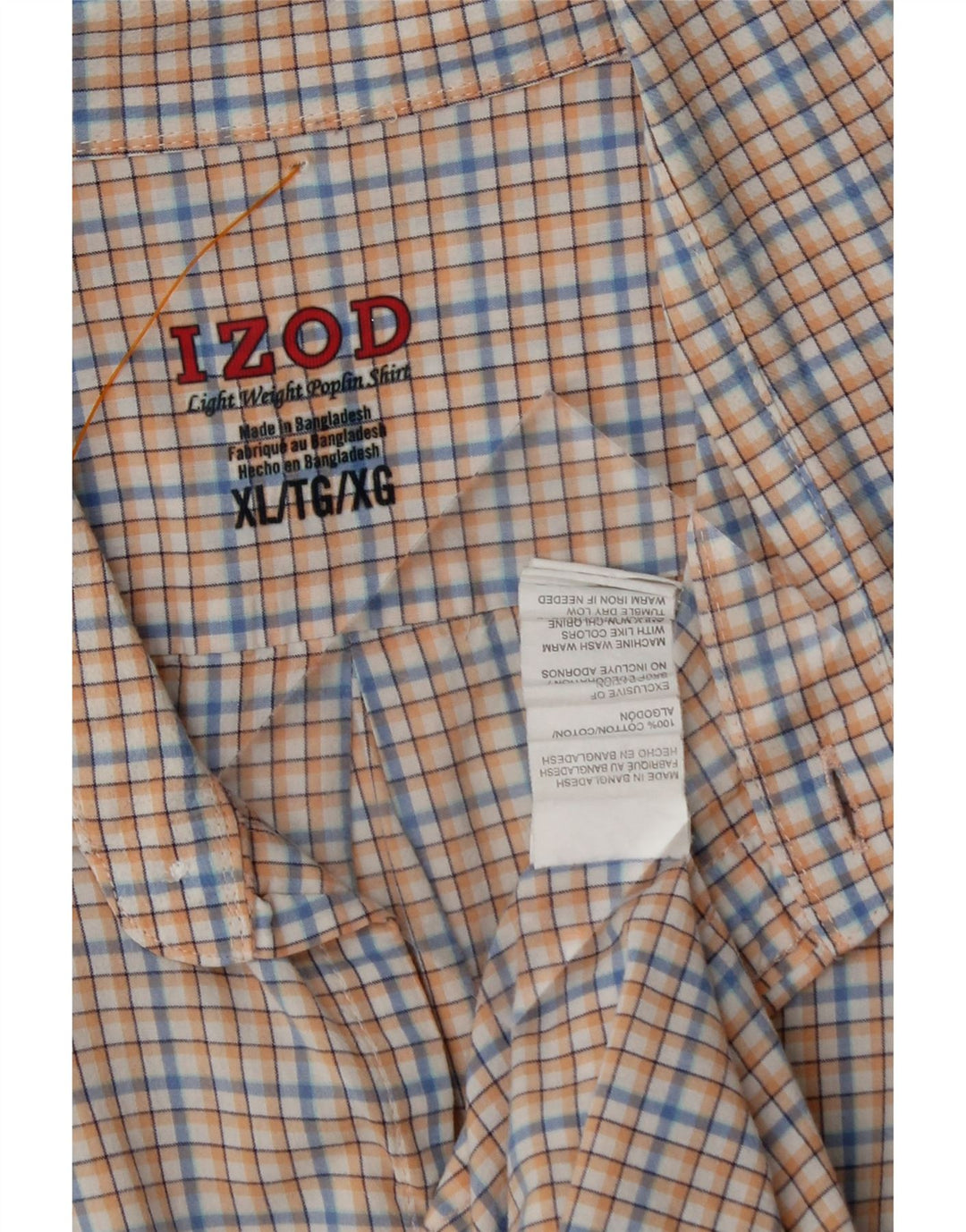 IZOD Mens Big & Tall Short Sleeve Shirt XL Multicoloured Check Cotton Vintage Izod and Second-Hand Izod from Messina Hembry 