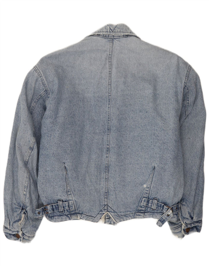 Мужская джинсовая куртка-шерпа Sisley UK 40, большая синяя хлопковая ткань