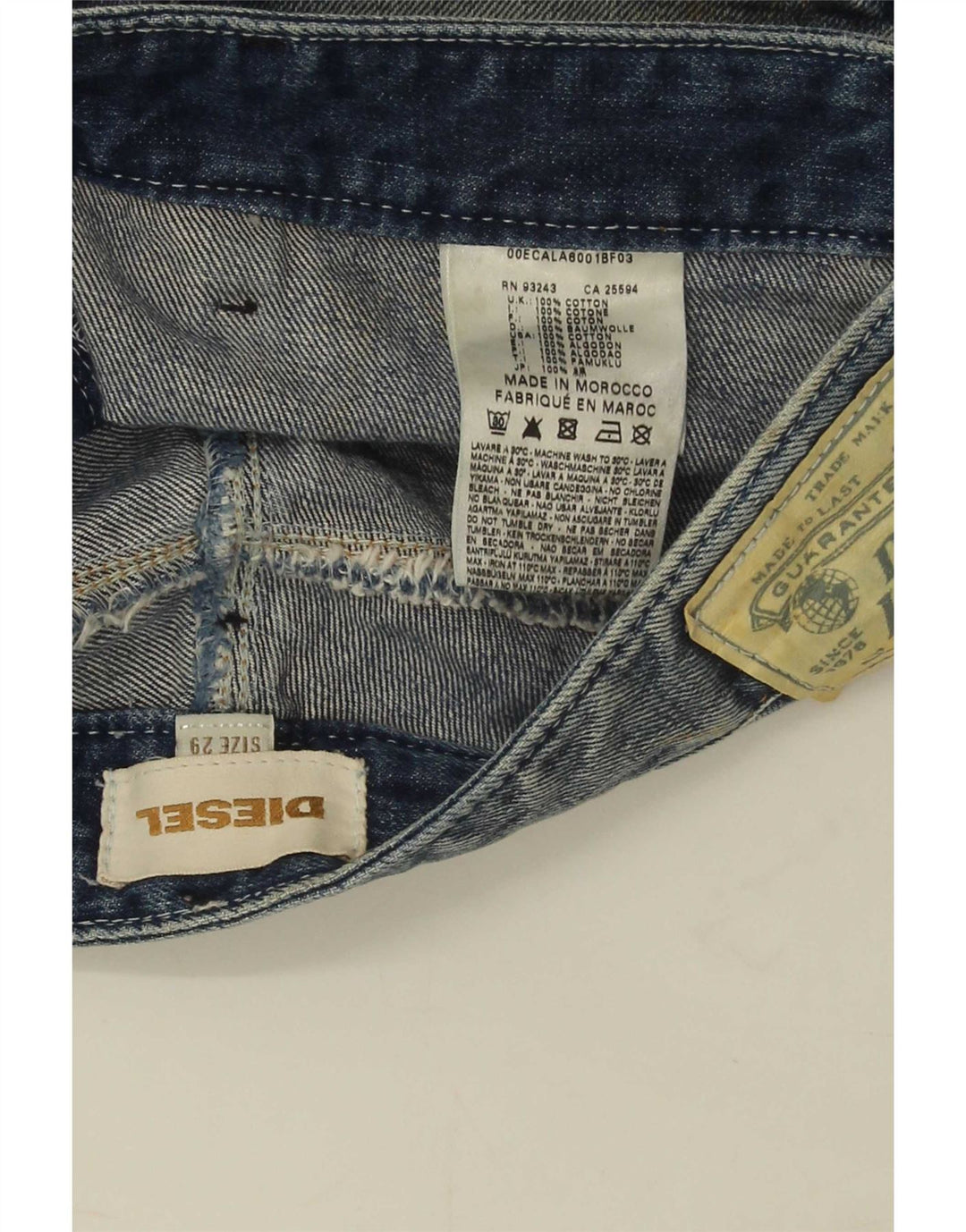 Женские джинсовые шорты Diesel W29, хлопковые, среднего синего цвета