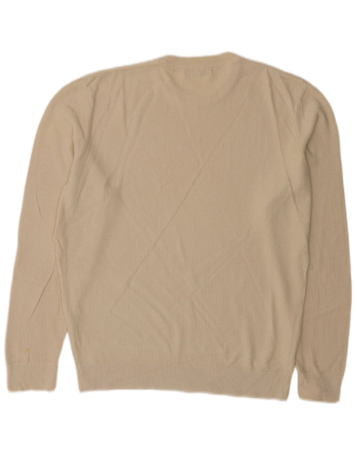 Мужской джемпер с круглым вырезом Zara, средний хлопковый джемпер белого цвета