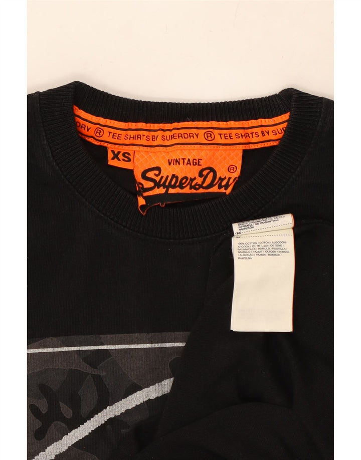 SUPERDRY Мужская футболка с рисунком Top XS, черный хлопок