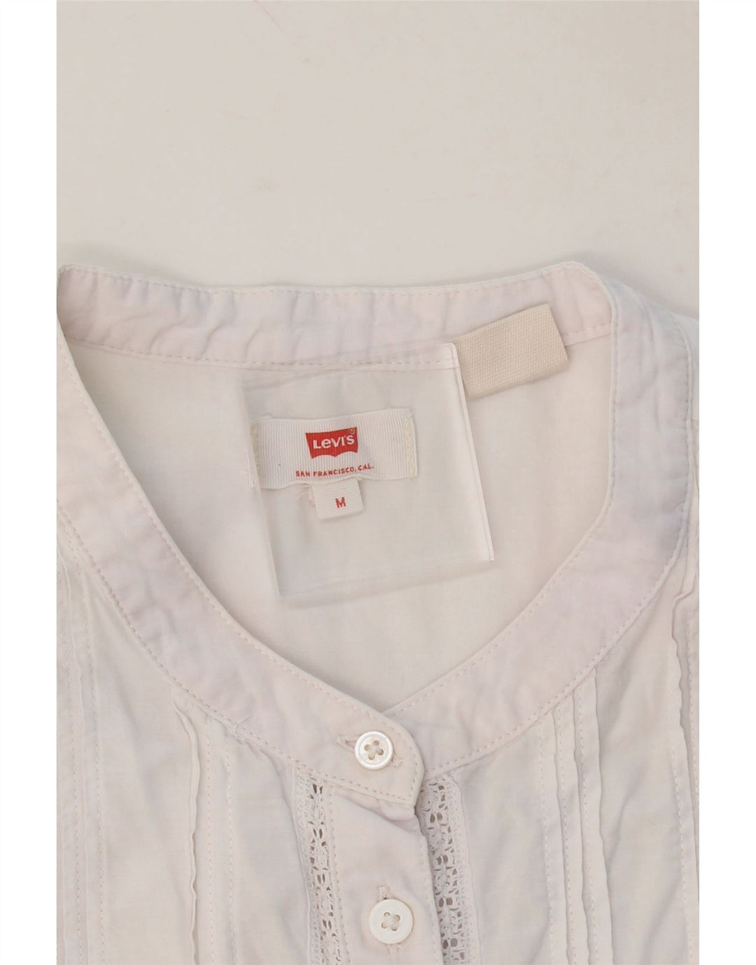 LEVI'S Womens Sleeveless Blouse Top UK 12 Medium White Vintage Levi's and Second-Hand Levi's from Messina Hembry 