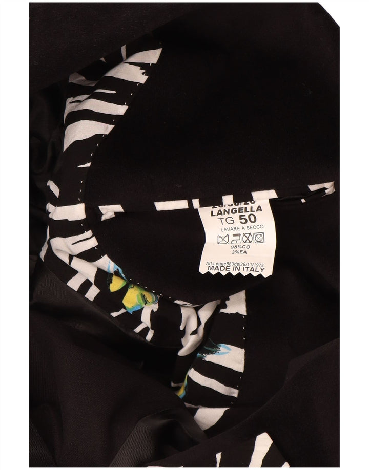 ВИНТАЖНЫЙ Мужской пиджак на 2 пуговицах IT 50, большой черный хлопок