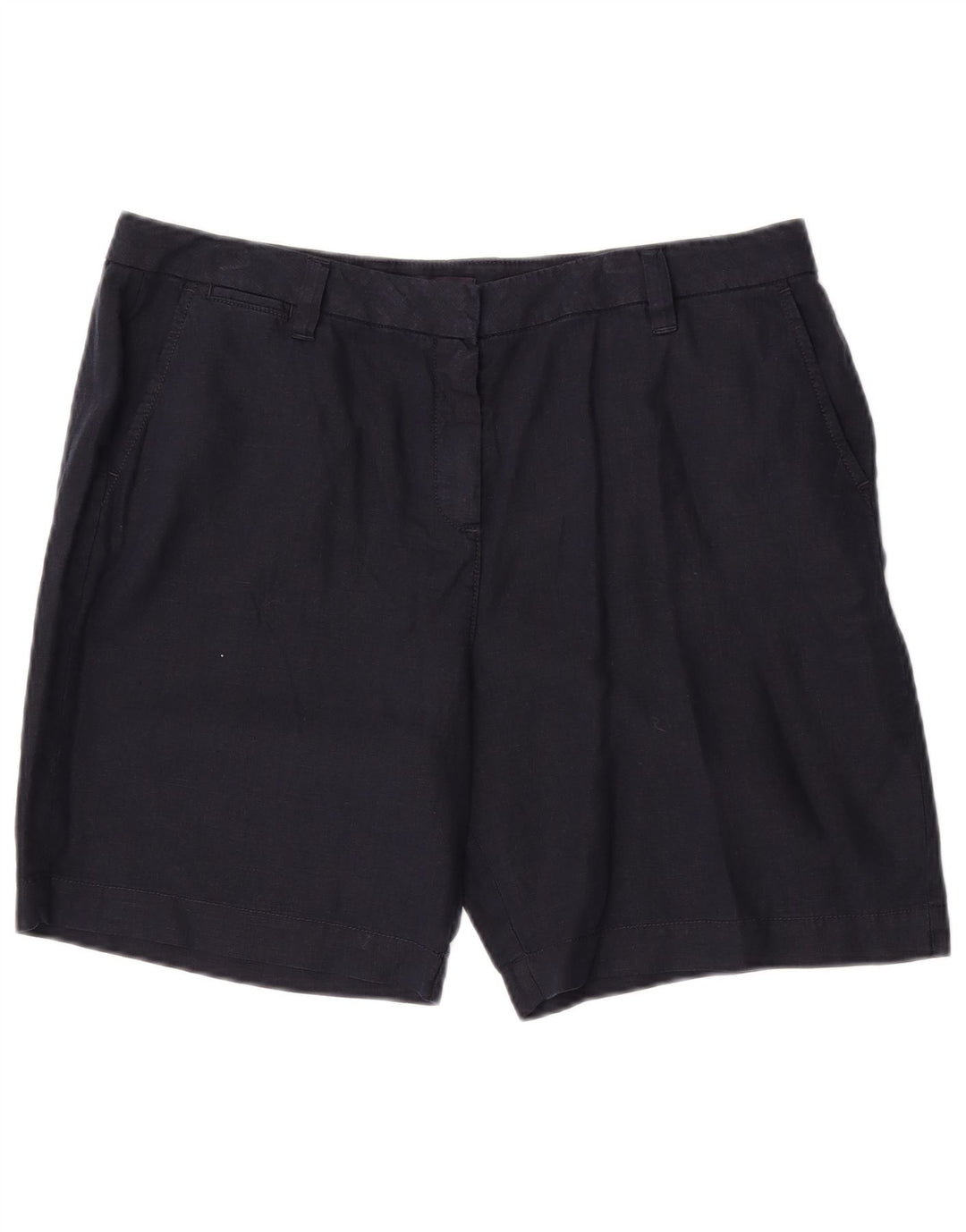 Женские шорты чинос Marks & Spencer UK 14, большие W34, темно-синие, льняные