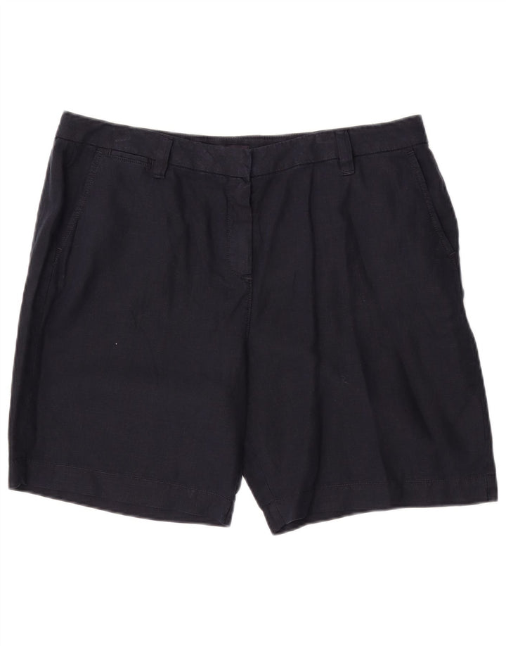 Женские шорты чинос Marks & Spencer UK 14, большие W34, темно-синие, льняные