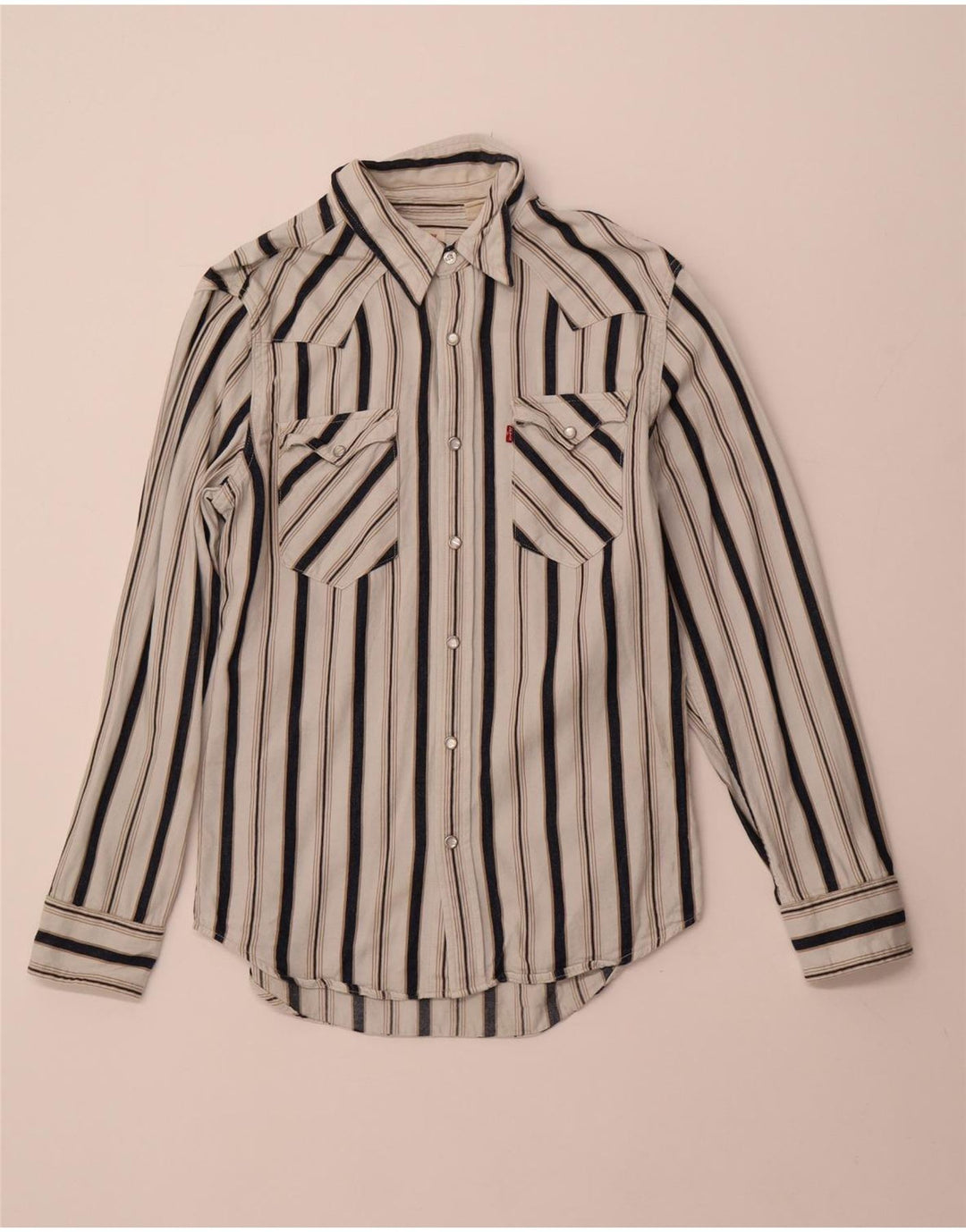 Мужская фланелевая рубашка LEVI'S маленькая белая в полоску