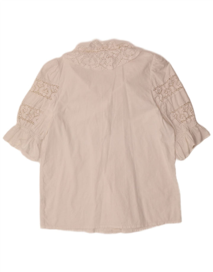 ALPHORN Женская Блузка-Рубашка IT 40 Средний Белый