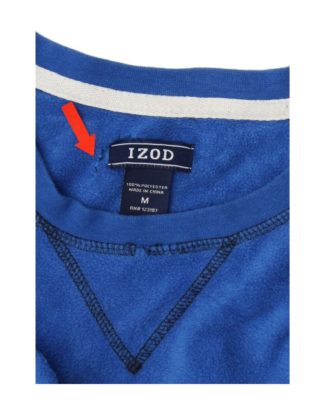 IZOD Mens Fleece Jumper Medium Blue Polyester Vintage Izod and Second-Hand Izod from Messina Hembry 
