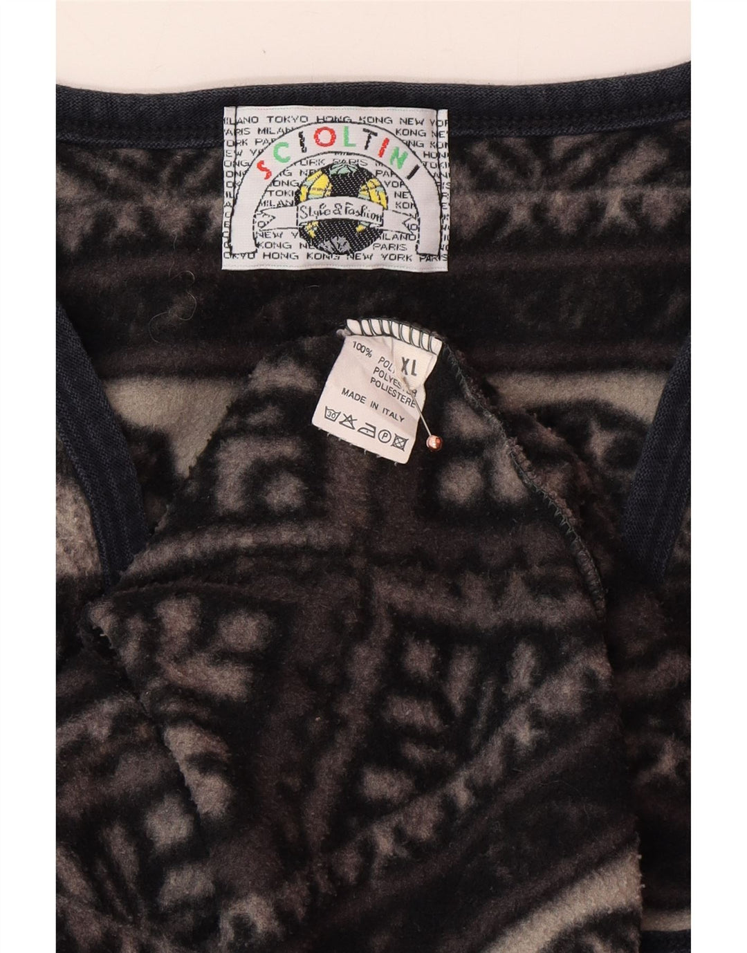 Мужской флисовый жилет VINTAGE UK 42 XL, серый полиэстер Fair Isle
