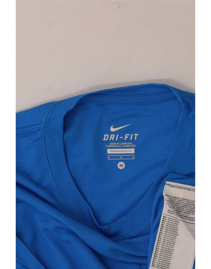 Мужская футболка Nike Dri Fit с графикой, верх, средний синий полиэстер