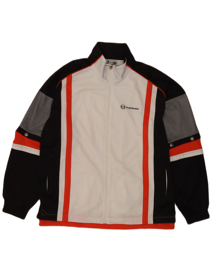 Мужской спортивный костюм Sergio Tacchini, верхняя куртка 2XL, белый полиэстер с цветными блоками