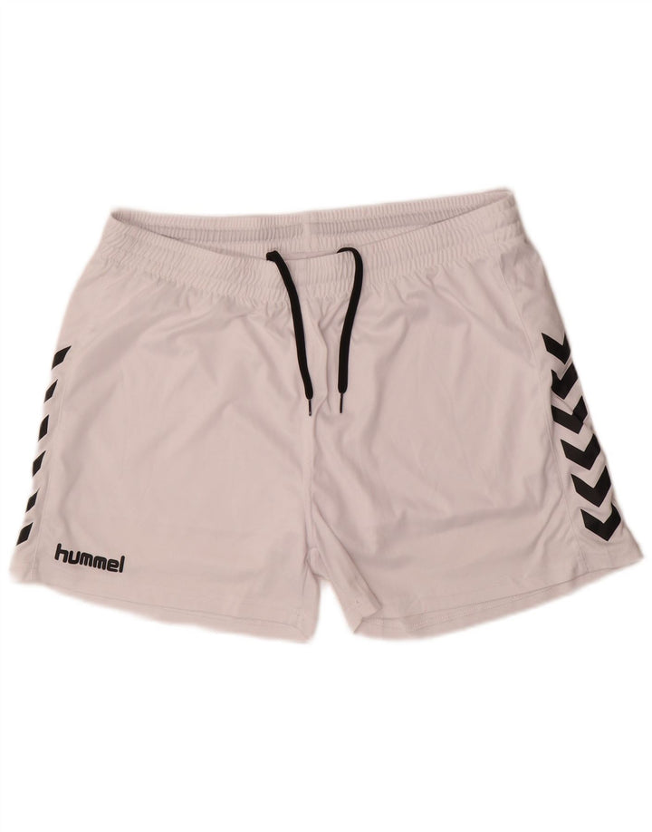 Мужские спортивные шорты Hummel с рисунком, большие белые, полиэстер