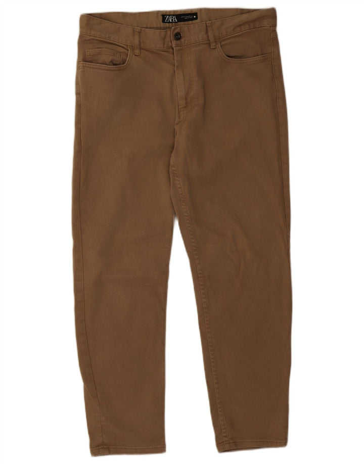 Джинсы мужские узкие Zara EU 44 большие W34 L28 бежевые