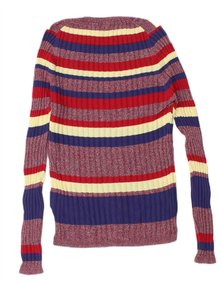 PEPE JEANS Womens Boat Neck Jumper Sweater UK 8 Small Multicoloured