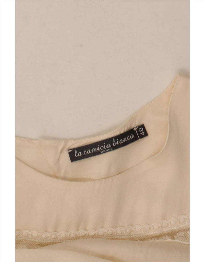 Винтажная женская блузка с длинным рукавом IT 40 Small Off White