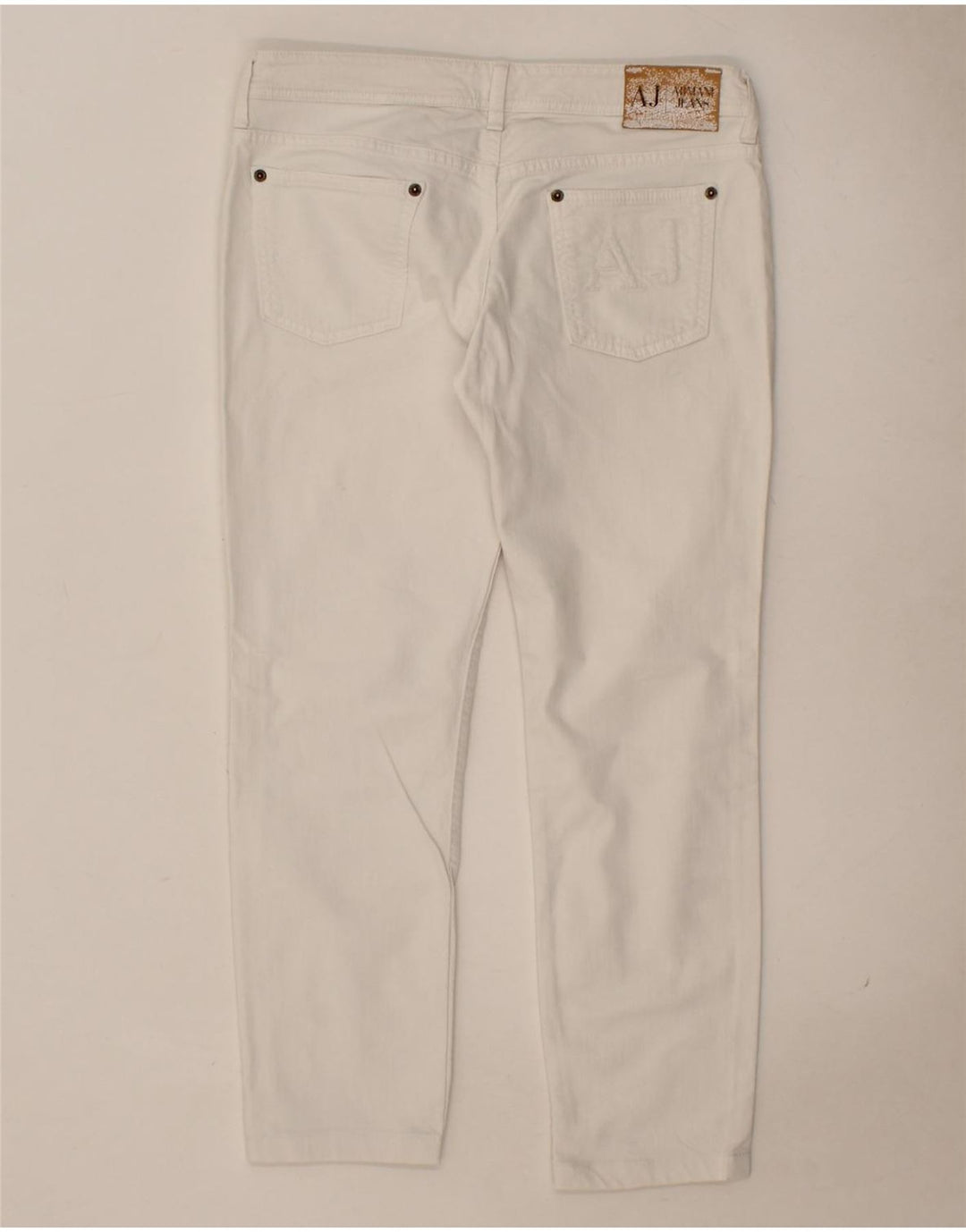 ARMANI Womens Cropped Jeans W28 L24 White Cotton Vintage Armani and Second-Hand Armani from Messina Hembry 