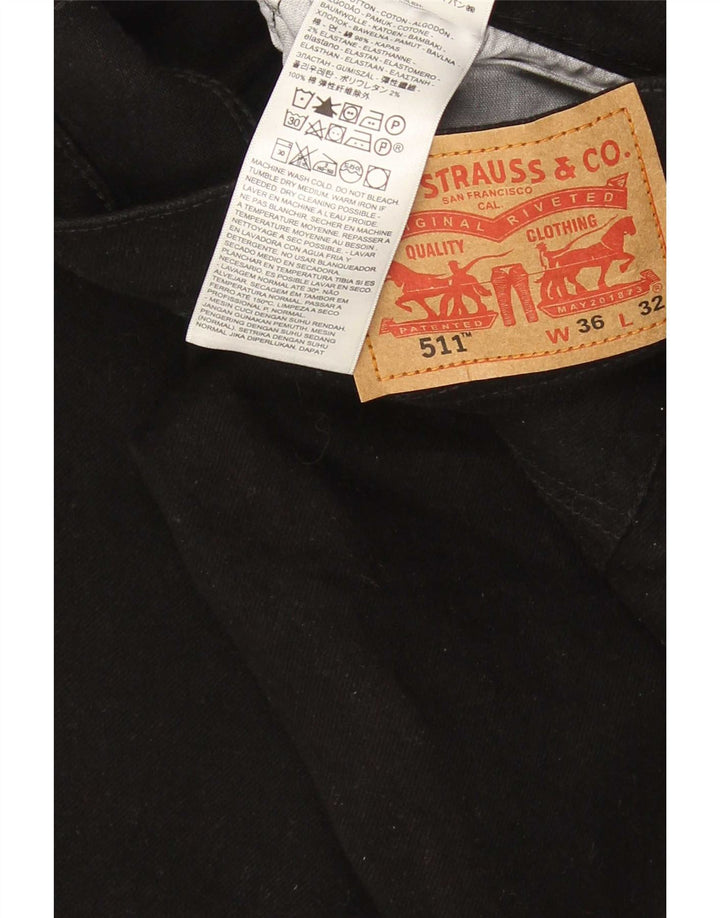 Мужские джинсы Levi's 511 Slim W36 L29, черный хлопок