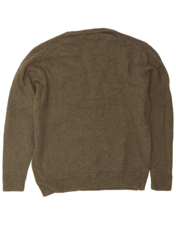 Женский свитер SUPERDRY с круглым вырезом UK 20 2XL, зеленая шерсть