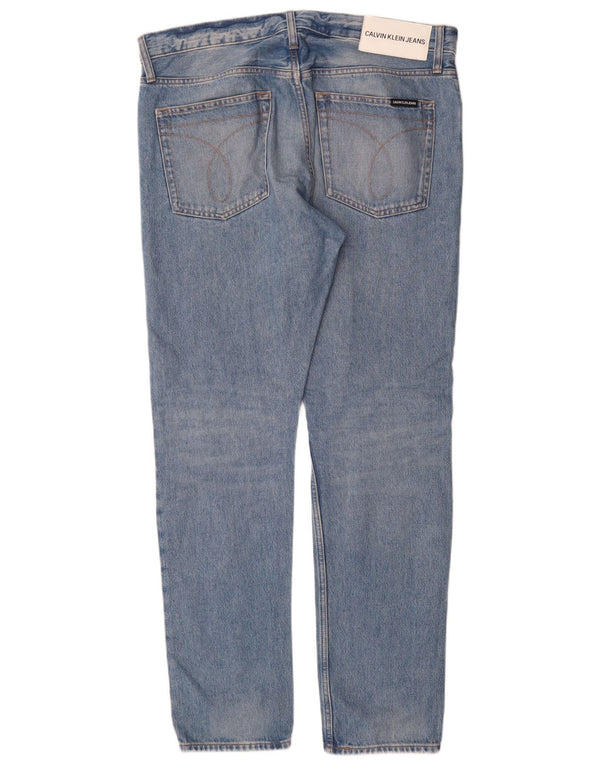 Мужские узкие джинсы Calvin Klein W34 L32, синий хлопок