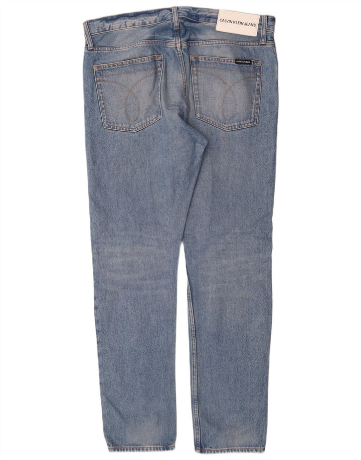Мужские узкие джинсы Calvin Klein W34 L32, синий хлопок