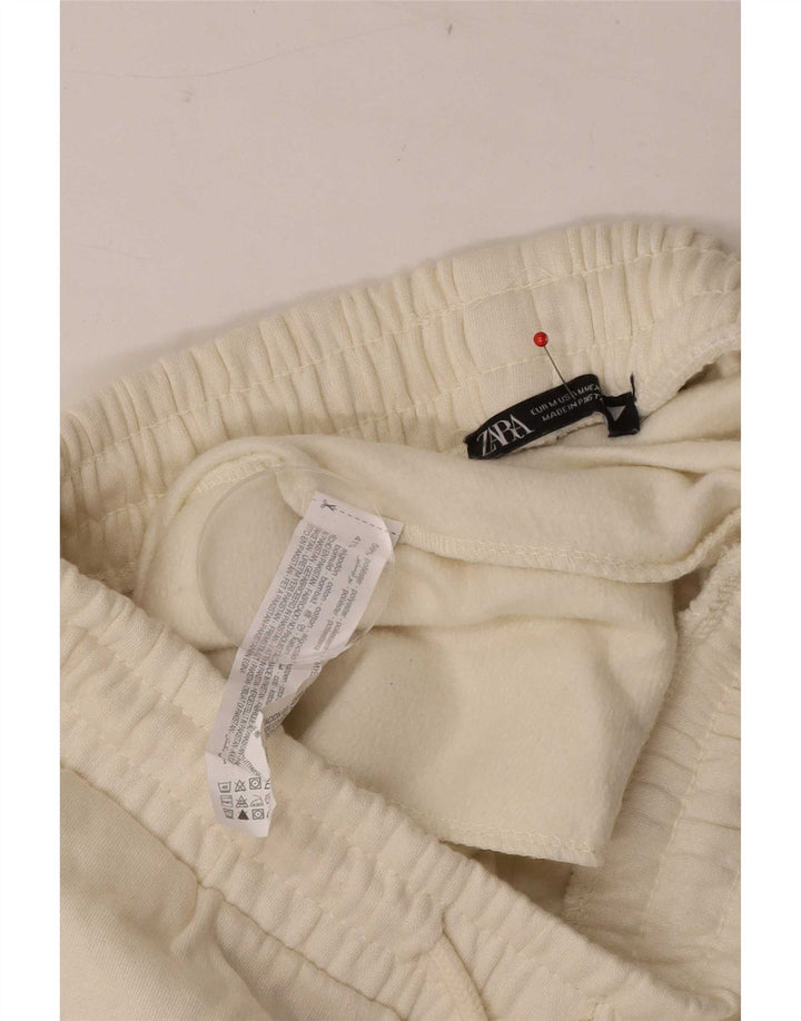 Женские спортивные брюки Zara, джоггеры, Великобритания 12, средний белый полиэстер