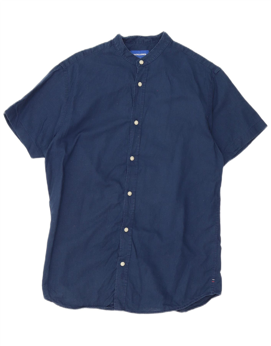JACK & JONES Мужская рубашка с коротким рукавом, маленькая, темно-синяя, хлопковая