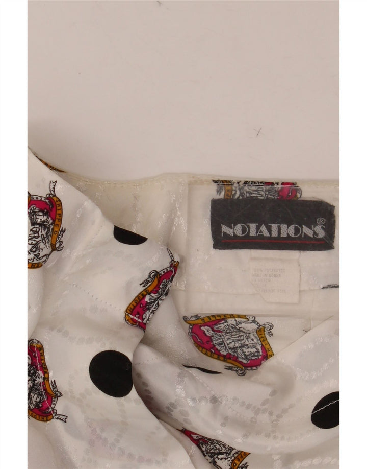 NOTATIONS Женская блузка-рубашка с абстрактным узором UK 16, большой белый полиэстер
