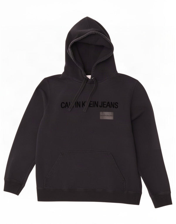 Женский джемпер с капюшоном и рисунком Calvin Klein Jeans 2XL, черный хлопок