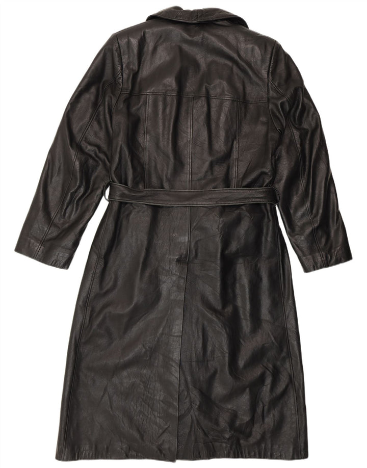 PASCUCCI Мужское двубортное кожаное пальто IT 50, большое, черное кожаное