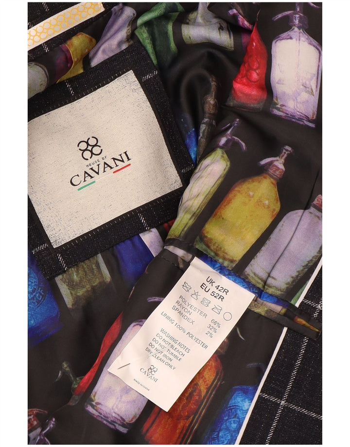 Мужской пиджак Cavani на 2 пуговицах, Великобритания 42 XL, темно-синий в клетку, полиэстер